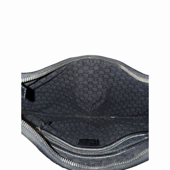Gucci Reins Hobo Bag Black Perforated Leather GG Interlocking Accent - Picture 4 of 4